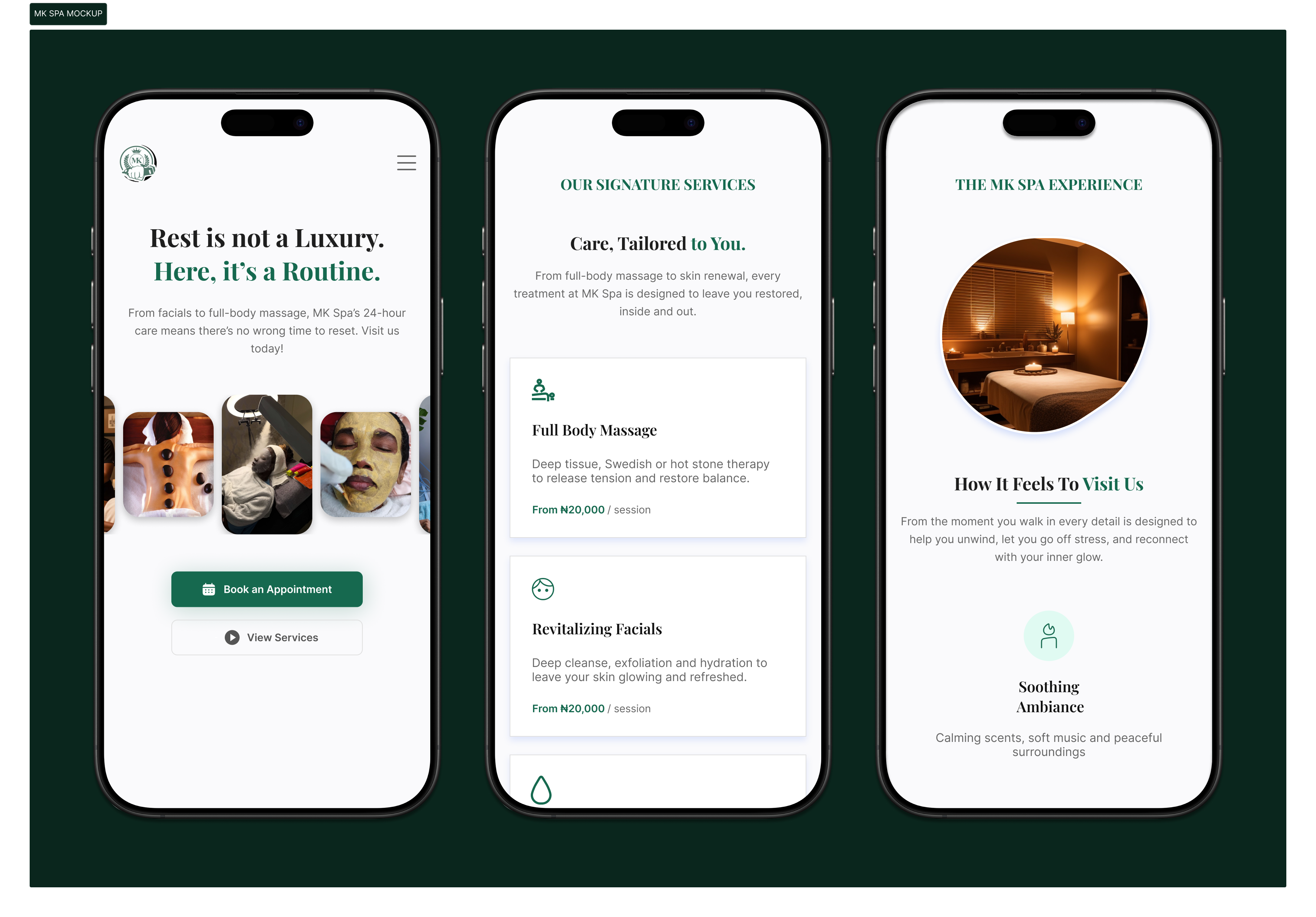 Mobile app UI and Website Design for a Wellness & Beauty Brand